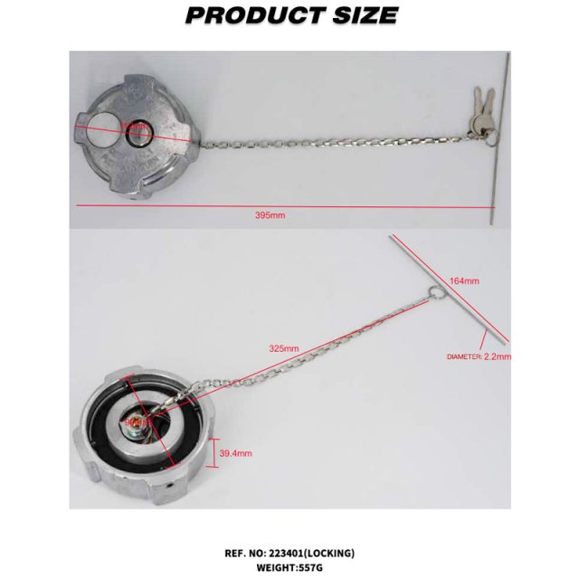 Aluminum Locking Diesel Fuel Cap 3" - 1/4 Turn Fuel Tanks Cover Replacement Parts