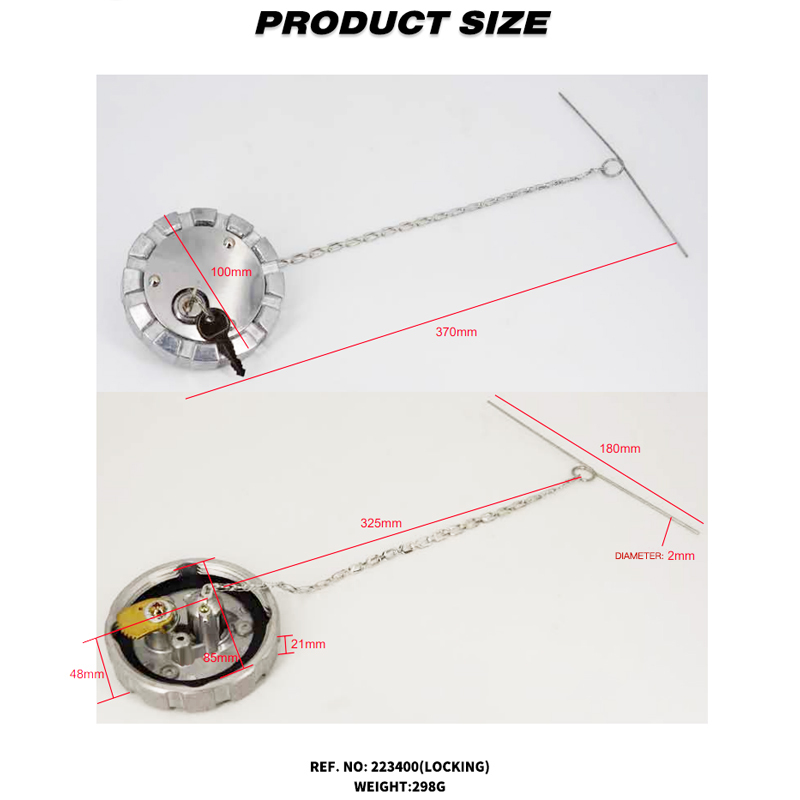 Aluminum Locking Diesel Fuel Cap 3" - 8 NPSL Fuel Tanks Cover Replacement Parts