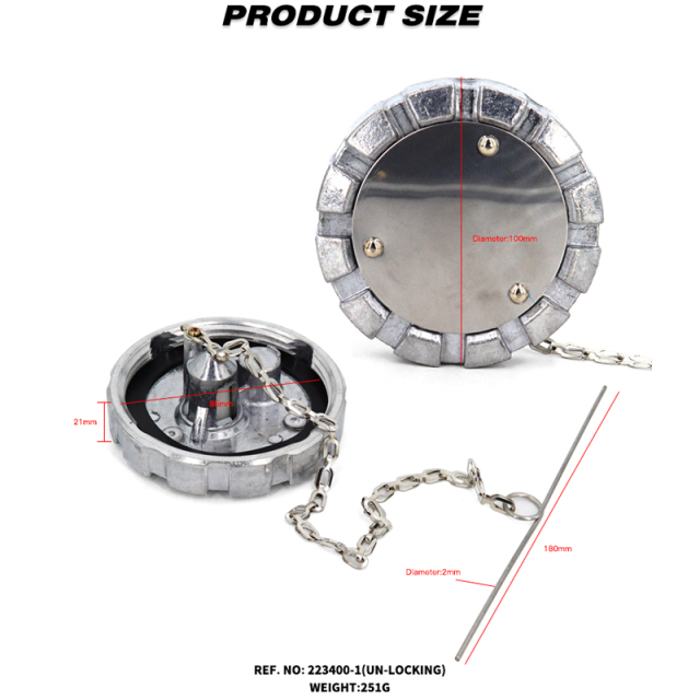 Aluminum Un-Locking Diesel Fuel Cap 3" - 8 NPSL Fuel Tanks Cover Replacement Parts