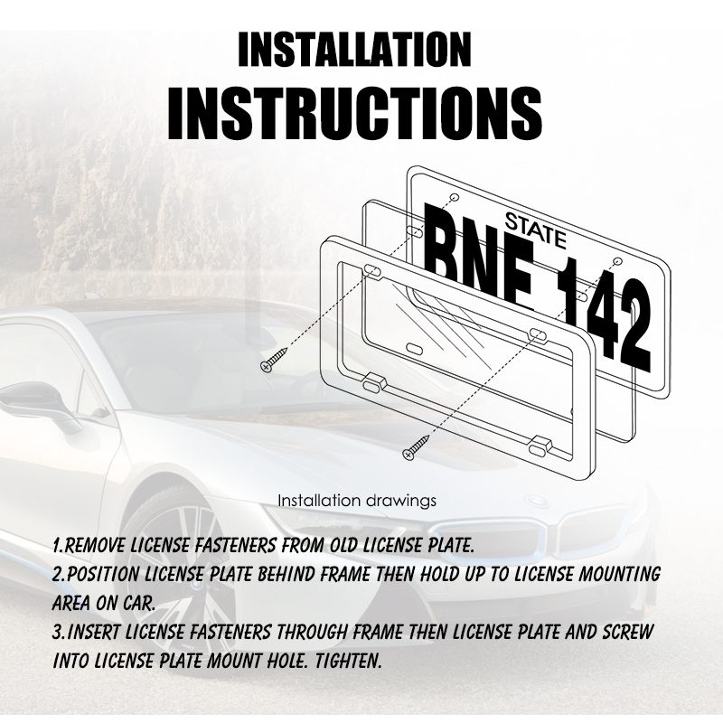 Zinc Alloy License Plate Frame