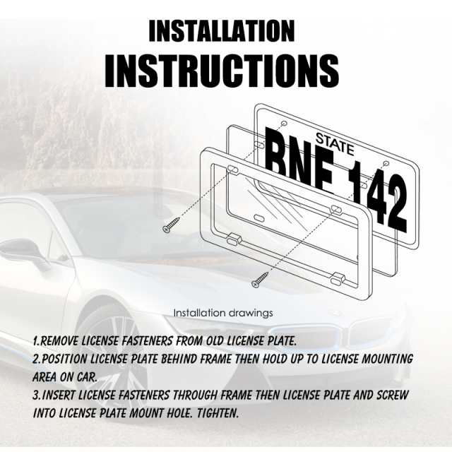 Zinc Alloy License Plate Frame
