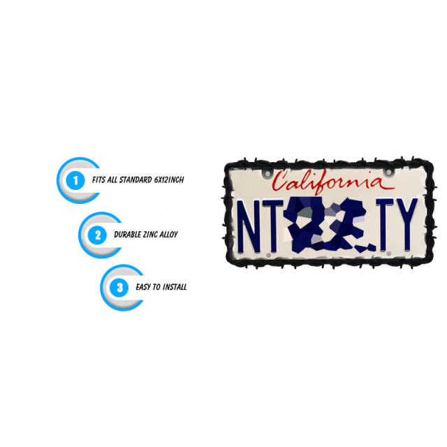 Zinc Alloy License Plate Frame