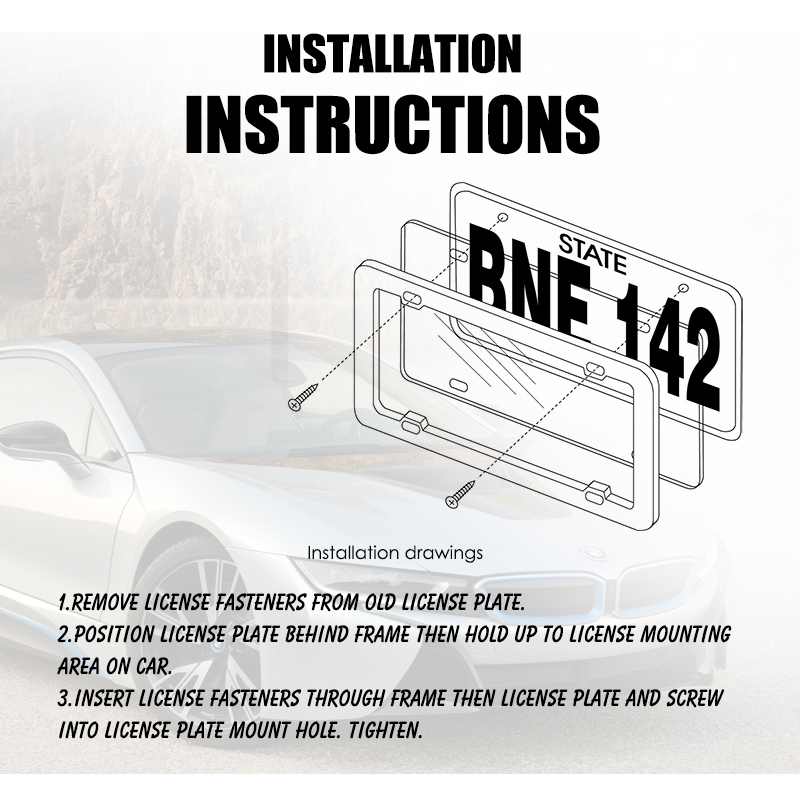Zinc Alloy License Plate Frame