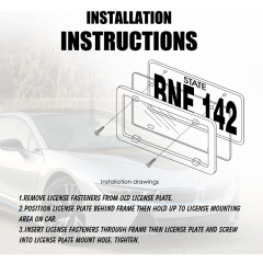 Zinc Alloy License Plate Frame