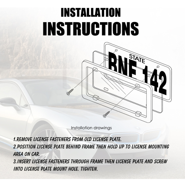 Zinc Alloy License Plate Frame
