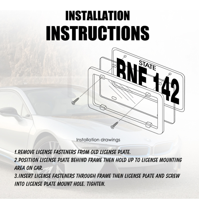 Zinc Alloy License Plate Frame