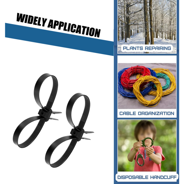20 Pieces Zip Tie Cuffs Flex Cuffs for Law Enforcement Nylon Double Zip Handcuffs Dual Clamp Cable Ties
