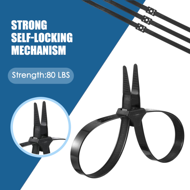 20 Pieces Zip Tie Cuffs Flex Cuffs for Law Enforcement Nylon Double Zip Handcuffs Dual Clamp Cable Ties