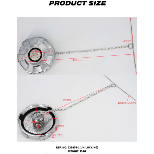 Aluminum Un-Locking Diesel Fuel Cap 4" - 8 NPSF Fuel Tanks Cover Replacement Parts