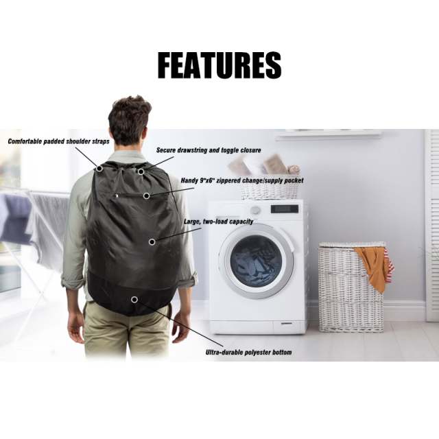 Travel Dirty Laundry Bags 15 x 26 inches Heavy Duty Drawstring Organizer Bag Tear Resistant Clothes Organization Storage