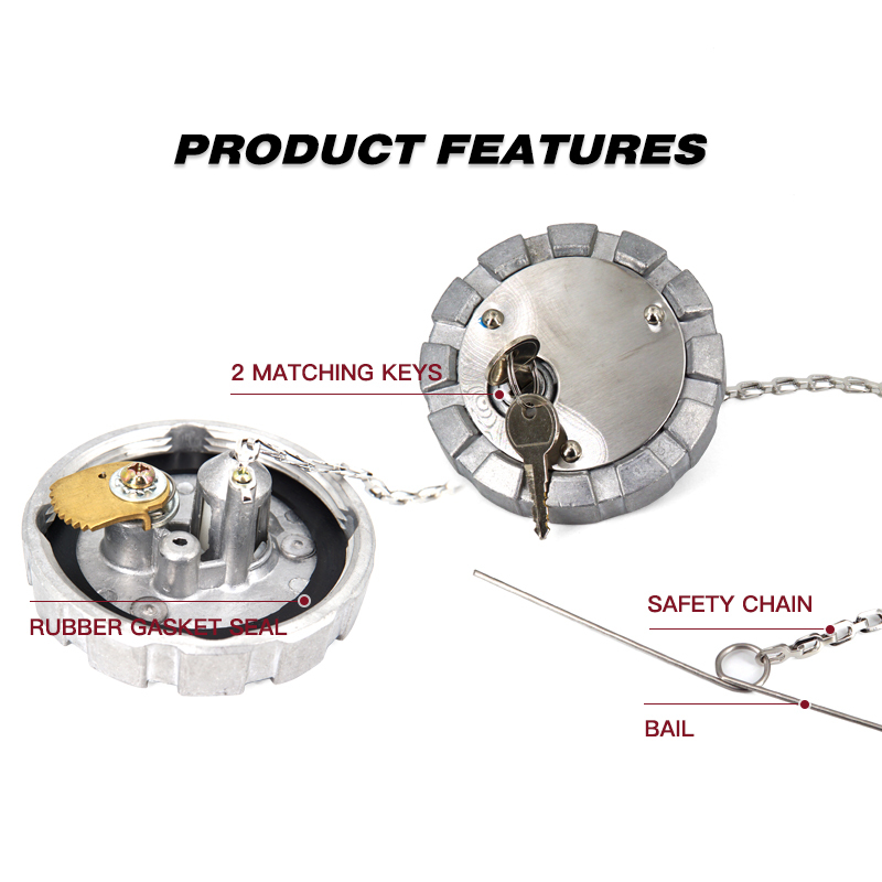 Aluminum Locking Diesel Fuel Cap 3" - 8 NPSL Fuel Tanks Cover Replacement Parts
