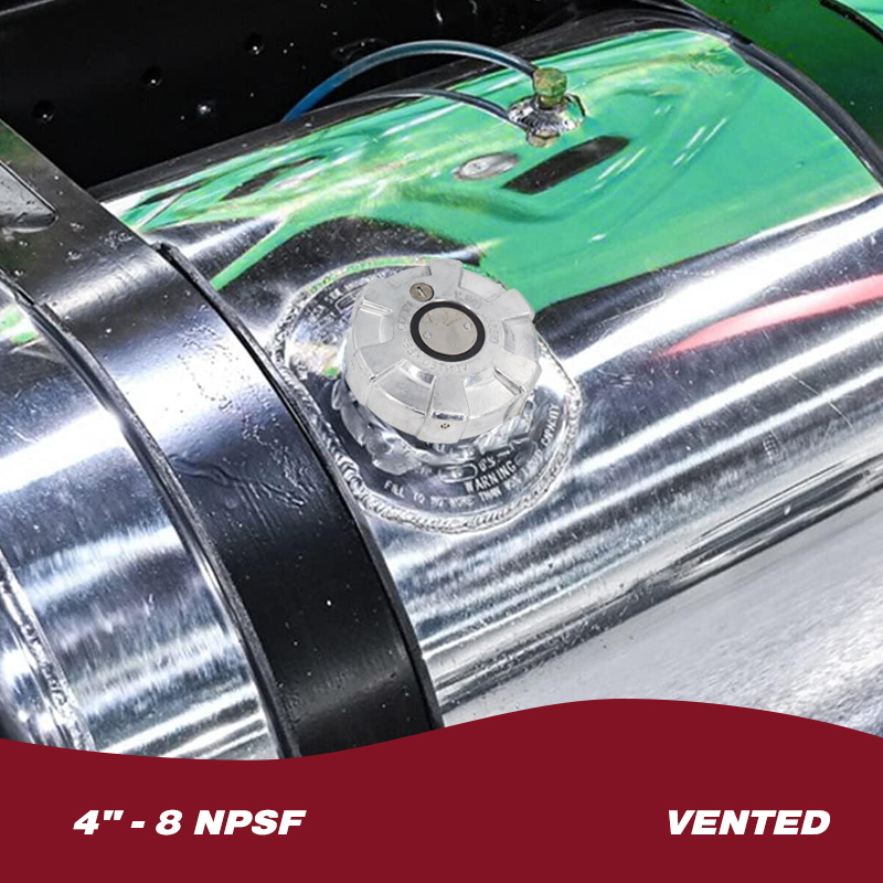 Aluminum Locking Diesel Fuel Cap 4" - 8 NPSF Fuel Tanks Cover Replacement Parts