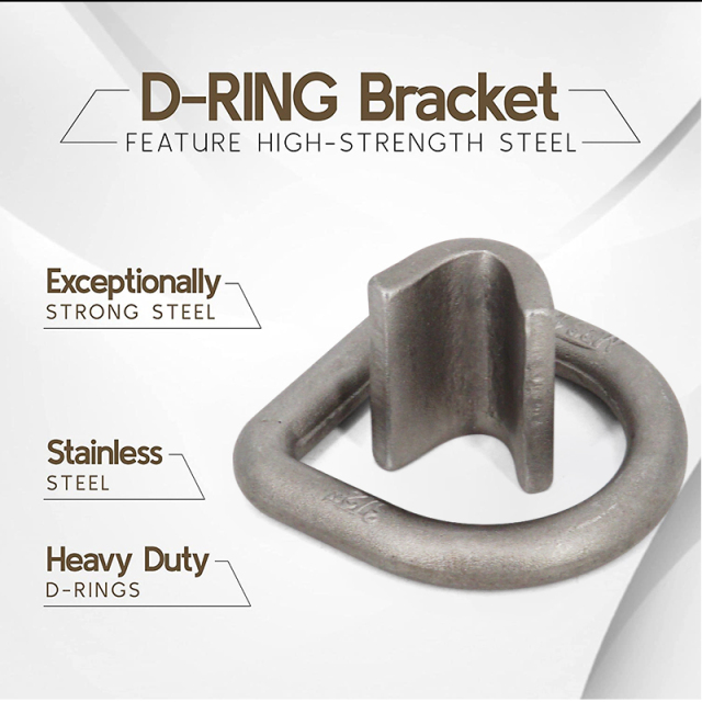 Heavy Duty Weld-On Forged D Ring 12000 Pounds Break Strength for Trailers Trucks and Cargo Tie Downs