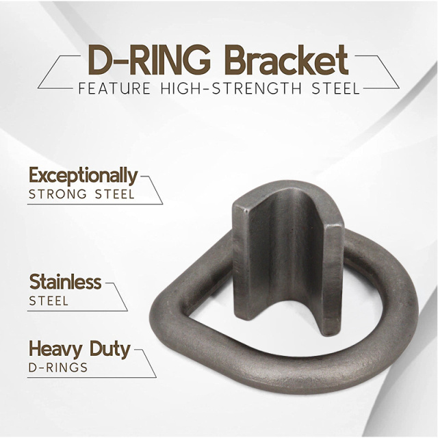 Heavy Duty Weld-On Forged D Ring 18000 Pounds Break Strength for Trailers Trucks and Cargo Tie Downs