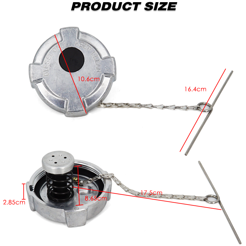 Aluminum Un-Locking Diesel Fuel Cap 3" - 8 NPSL Fuel Tanks Cover Replacement Parts