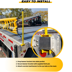 2 Trailer Stake Pocket Oversize Load Banner Mounting Bracket Flatbed Warning / Oversize Load Sign Banner Mounting