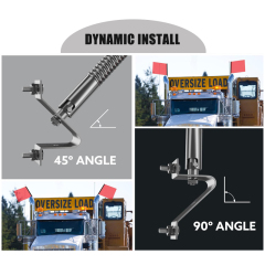 FMCSA 393.87 approved Polyester Mesh safety flag with mounting kit Safety flag with stainless steel rod
