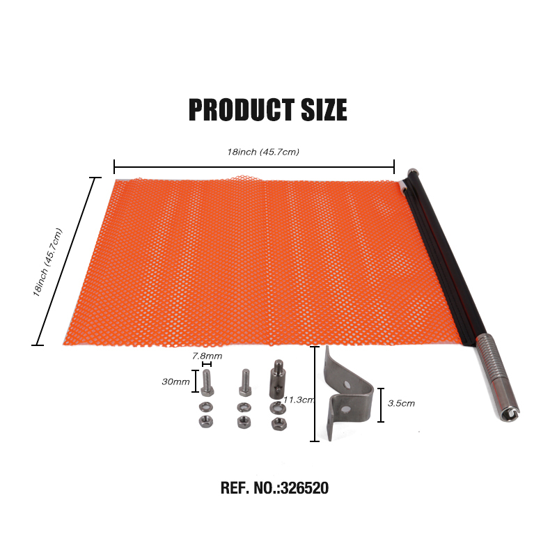FMCSA 393.87 approved Polyester Mesh safety flag with mounting kit Safety flag with stainless steel rod