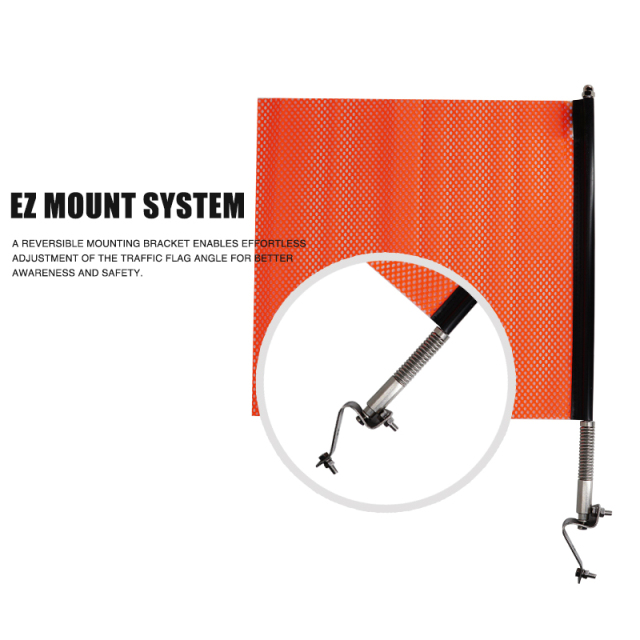 FMCSA 393.87 approved Polyester Mesh safety flag with mounting kit Safety flag with stainless steel rod