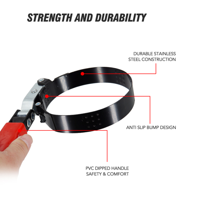 Swivel Oil Filter Wrench Oil Filter Removal Tool Fits Filters 3-3/4" to 4-3/8"