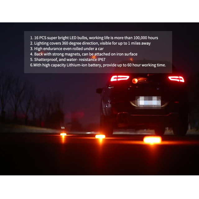 Rechargeable LED Waring Lights Kit LED Magnetic Emergency Light Safety Flare