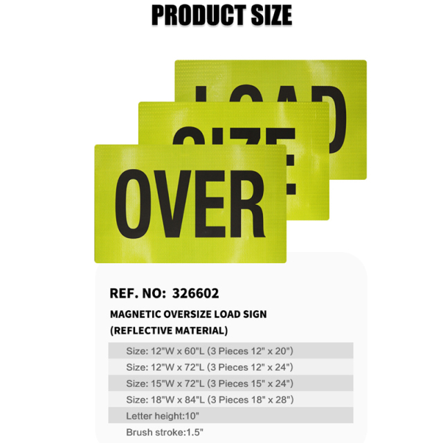 Magnetic OVERSIZE LOAD Sign
