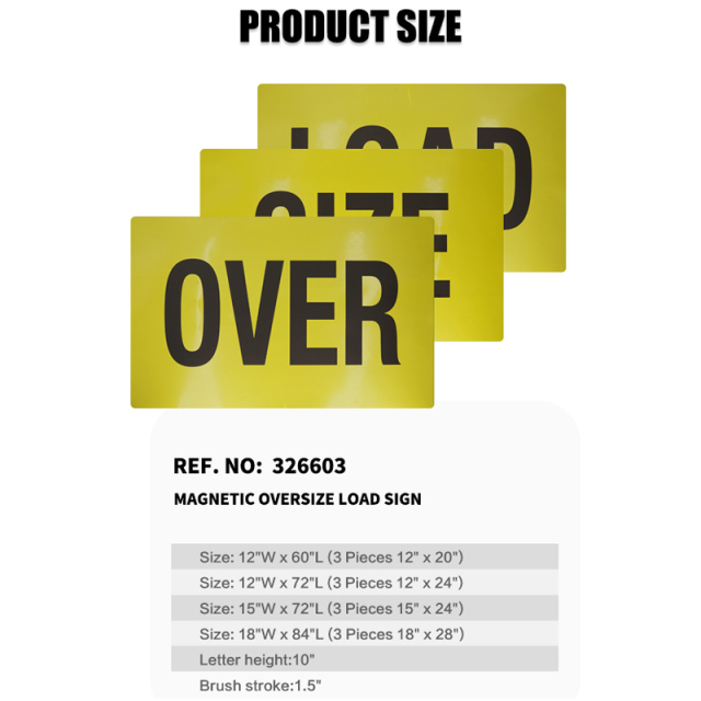 Magnetic OVERSIZE LOAD Sign