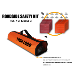 Roadside Safety kit Safety Flag Warning Kit with Zipper Bag