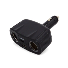 12V Twin Power Socket Two USB Ports Cigarette Lighter Splitter