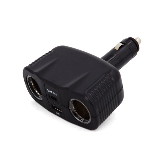 12V Twin Power Socket Two USB Ports Cigarette Lighter Splitter