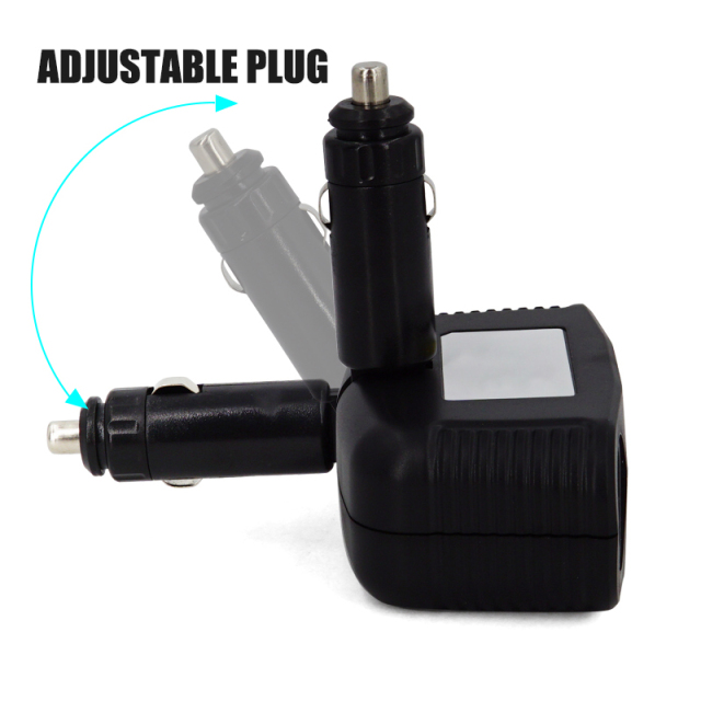 12V Twin Power Socket Two USB Ports Cigarette Lighter Splitter