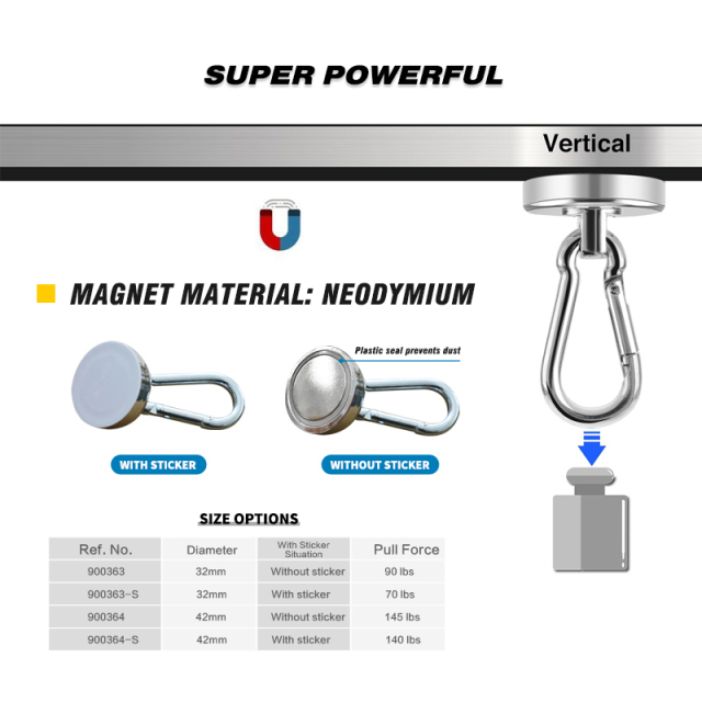 42mm Safety Flag magnet with carabiner