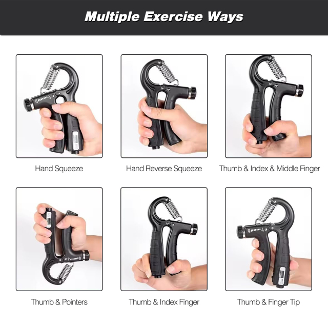 5-60 kg Adjustable Hand Grips Strengthener Exerciser with Mechanical Counter
