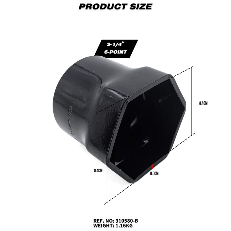 3-1/4" 6-Point Axle Nut Socket, 3/4" Drive