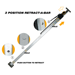 Heavy Duty Steel Load Lock Jack Bar Cargo Bar 3 position Retract-A-Bar