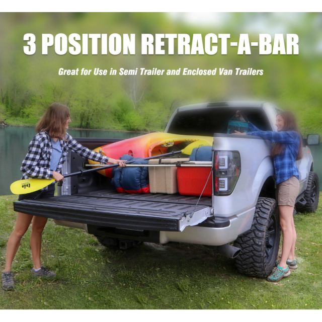 Heavy Duty Steel Load Lock Jack Bar Cargo Bar 3 position Retract-A-Bar