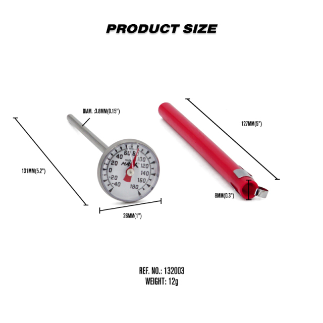 Thermometer For Meat Produce 1 inch Dial Pocket Thermometers Food Temperature