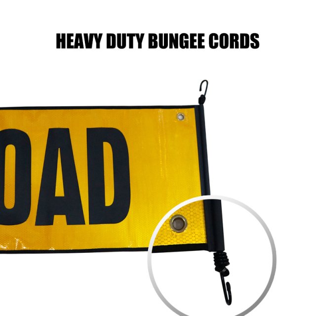 FMCSA 393.87 approved Silk screen print UV resistant Grade 4 Reflective Oversize Load Grommet Banners With Bungee Cords