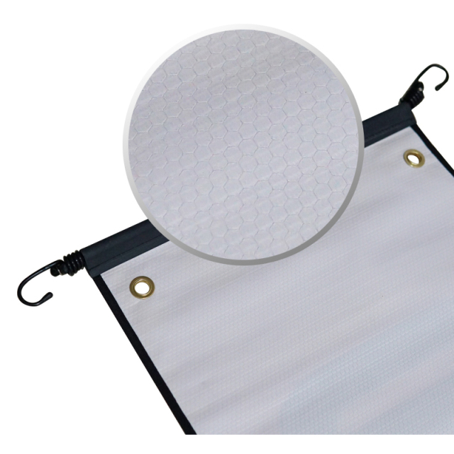 FMCSA 393.87 approved Silk screen print UV resistant Grade 4 Reflective Oversize Load Grommet Banners With Bungee Cords