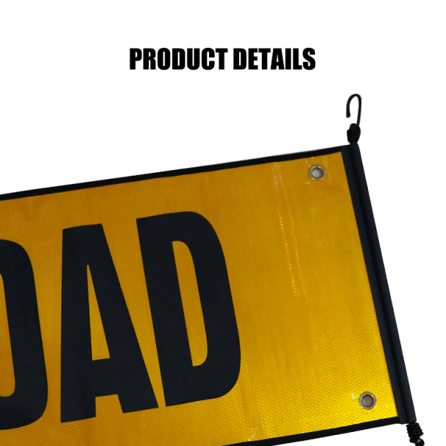 FMCSA 393.87 approved Silk screen print UV resistant Grade 4 Reflective Oversize Load Grommet Banners With Bungee Cords