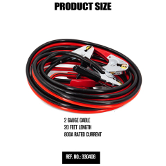 Jumper Cables 2 Gauge 20 Feet Heavy Duty Booster Cables with Carry Bag Jump Start Dead or Weak Batteries for Car