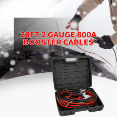 Jumper Cables 2 Gauge 20 Feet Heavy Duty Booster Cables with Carry Bag Jump Start Dead or Weak Batteries for Car