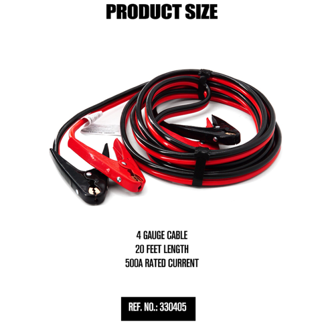Jumper Cables 4 Gauge 20 Feet Heavy Duty Booster Cables with Carry Bag Jump Start Dead or Weak Batteries for Car