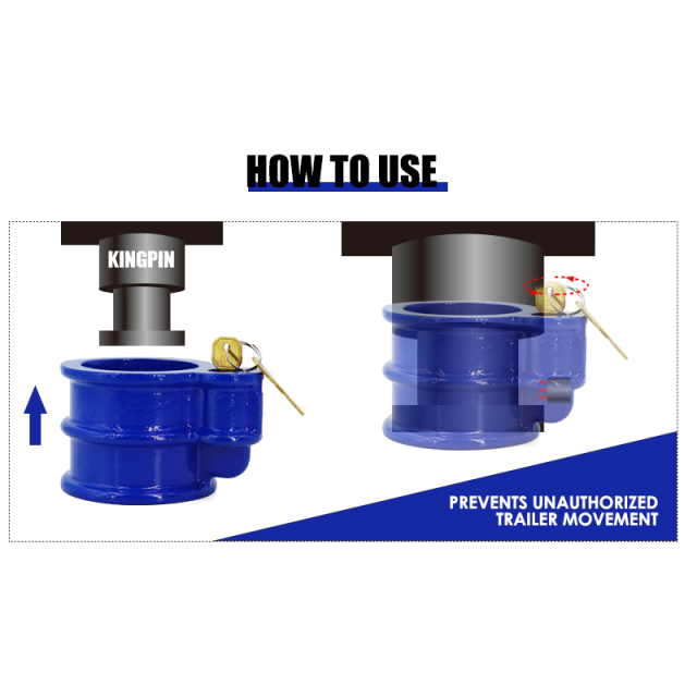 Heavy Duty Steel King Pin Lock Fifth Wheel Lock With 2 Keys for Trailers