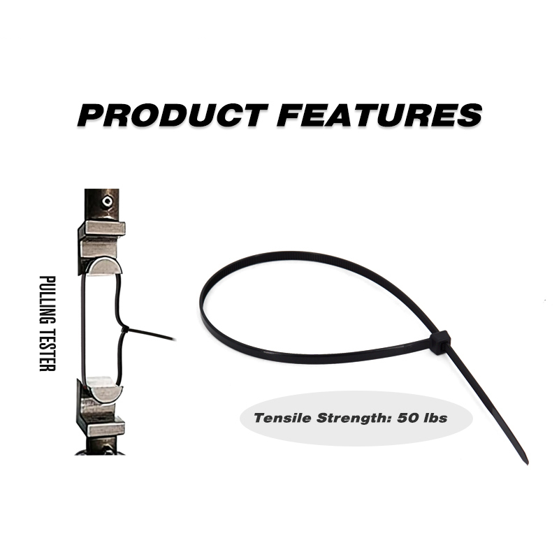 100 Pieces Heavy Duty 50lbs 14.5-inch Black Nylon Zip Ties Industrial Strength Cable Ties