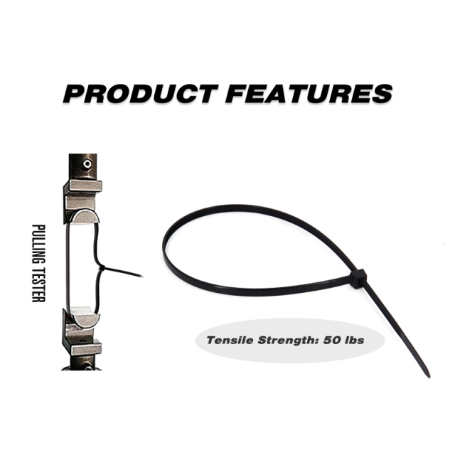 100 Pieces Heavy Duty 50lbs 14.5-inch Black Nylon Zip Ties Industrial Strength Cable Ties