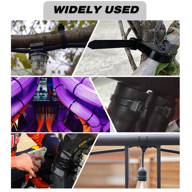 100 Pieces Heavy Duty 120lbs 15.5-inch Black Nylon Zip Ties Industrial Strength Cable Ties