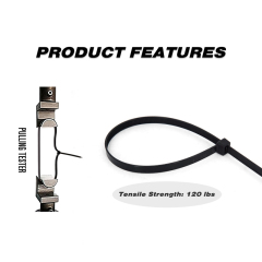 100 Pieces Heavy Duty 120lbs 15.5-inch Black Nylon Zip Ties Industrial Strength Cable Ties