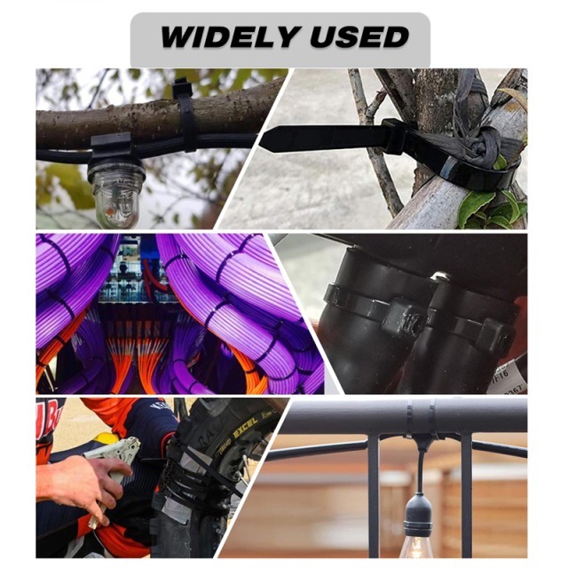 100 Pieces Heavy Duty 50lbs 14.5-inch Black Nylon Zip Ties Industrial Strength Cable Ties