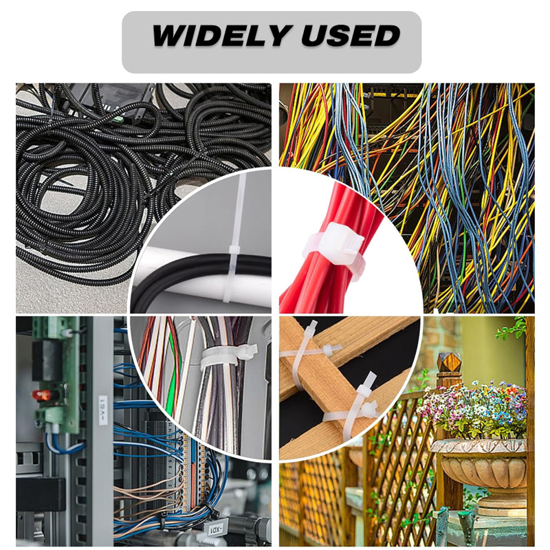 100 Pieces Heavy Duty 50lbs 14.5-inch White Nylon Zip Ties Industrial Strength Cable Ties